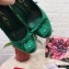 Dolce & Gabbana Block Heel 10.5cm Leather Sicily Pumps Green 2021