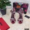 Dolce & Gabbana Heel 10.5cm Satin Sandals Burgundy with Pearl Application 2021