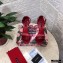 Dolce & Gabbana Heel 10.5cm Leather Sandals Patent Burgundy with D&G Heel 2021