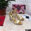 Dolce & Gabbana Heel 10.5cm Leather Sandals Gold with Baroque D&G Heel 2021