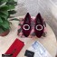 Dolce & Gabbana Velvet Crystals Loafers Slippers Burgundy 2021