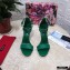 Dolce & Gabbana Heel 10.5cm Leather Sandals Green with D&G Heel 2021