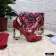 Dolce & Gabbana Heel 10.5cm Leather Sandals Red with Baroque D&G Heel 2021