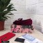 Dolce & Gabbana Velvet Crystals Loafers Slippers Burgundy 2021