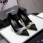 Chanel Heel 7.5cm Pearl Bow Grosgrain Pumps G36391 Suede Black 2021