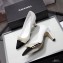 Chanel Heel 7.5cm Pearl Bow Grosgrain Pumps G36391 White 2021