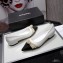 Chanel Heel 2cm Pearl Bow Grosgrain Ballerinas White 2021