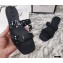 Gucci Rubber Chain Slide Sandals 624731 Black
