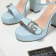 Gucci Heel 11cm Platform 2.5cm Sandals with Double G 628100 Blue