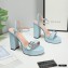 Gucci Heel 11cm Platform 2.5cm Sandals with Double G 628100 Blue