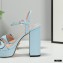 Gucci Heel 11cm Platform 2.5cm Sandals with Double G 628100 Blue