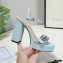 Gucci Heel 11cm Platform 2.5cm Sandals with Double G 628100 Blue
