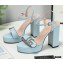 Gucci Heel 11cm Platform 2.5cm Sandals with Double G 628100 Blue