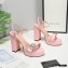 Gucci Heel 11cm Platform 2.5cm Sandals with Double G 628100 Pink