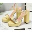 Gucci Heel 11cm Platform 2.5cm Sandals with Double G 628100 Yellow