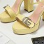 Gucci Heel 11cm Platform 2.5cm Sandals with Double G 628100 Yellow