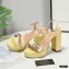 Gucci Heel 11cm Platform 2.5cm Sandals with Double G 628100 Yellow
