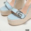 Gucci Platform Wedge Sandals with Double G Blue