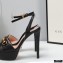 Gucci Heel 13cm Platform 4cm Sandals with Horsebit Black