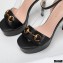 Gucci Heel 13cm Platform 4cm Sandals with Horsebit Black
