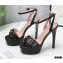 Gucci Heel 13cm Platform 4cm Sandals with Horsebit Black
