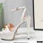 Gucci Heel 13cm Platform 4cm Sandals with Horsebit White