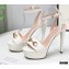 Gucci Heel 13cm Platform 4cm Sandals with Horsebit White