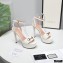 Gucci Heel 13cm Platform 4cm Sandals with Horsebit White