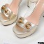Gucci Heel 13cm Platform 4cm Sandals with Horsebit Gold