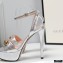 Gucci Heel 13cm Platform 4cm Sandals with Horsebit Silver