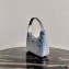 Prada Shearling Re-Edition 2000 Nylon Mini Hobo Bag 1NE515 Blue 2021