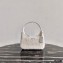 Prada Shearling Re-Edition 2000 Nylon Mini Hobo Bag 1NE515 White 2021