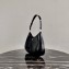 Prada Cleo Brushed Leather Shoulder Bag 1BC156 Black 2021