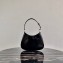 Prada Cleo Brushed Leather Shoulder Bag 1BC156 Black 2021