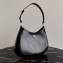 Prada Cleo Brushed Leather Shoulder Bag 1BC156 Black 2021