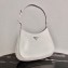 Prada Cleo Brushed Leather Shoulder Bag 1BC156 White 2021