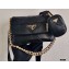 Prada System Nappa Leather Patchwork Shoulder Bag 1BD292 Black 2021