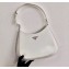 Prada Cleo Brushed Leather Shoulder Bag 1BC156 White 2021
