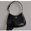 Prada Cleo Brushed Leather Shoulder Bag 1BC156 Black 2021
