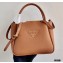 Prada Small Leather HandBag 1BC145 Brown 2021