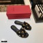 Valentino Quilted Calfskin Roman Stud Slide Sandals Black 2021