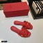 Valentino Quilted Calfskin Roman Stud Slide Sandals Red 2021