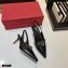 Valentino Sculpted Heel 7cm Rockstud Slingback Pumps Black 2021