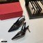 Valentino Sculpted Heel 7cm Rockstud Slingback Pumps Black 2021