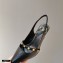 Valentino Sculpted Heel 7cm Rockstud Slingback Pumps Black 2021