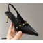 Valentino Sculpted Heel 7cm Rockstud Slingback Pumps Black 2021