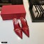 Valentino Sculpted Heel 7cm Rockstud Slingback Pumps Red 2021