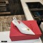 Valentino Heel 6.5cm Calfskin Roman Maxi Stud Slingback Pumps White 2021