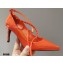 Valentino Heel 8cm Rockstud Slingback Pumps with Removable Strap Patent Orange 2021