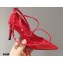 Valentino Heel 8cm Rockstud Slingback Pumps with Removable Strap Patent Red 2021